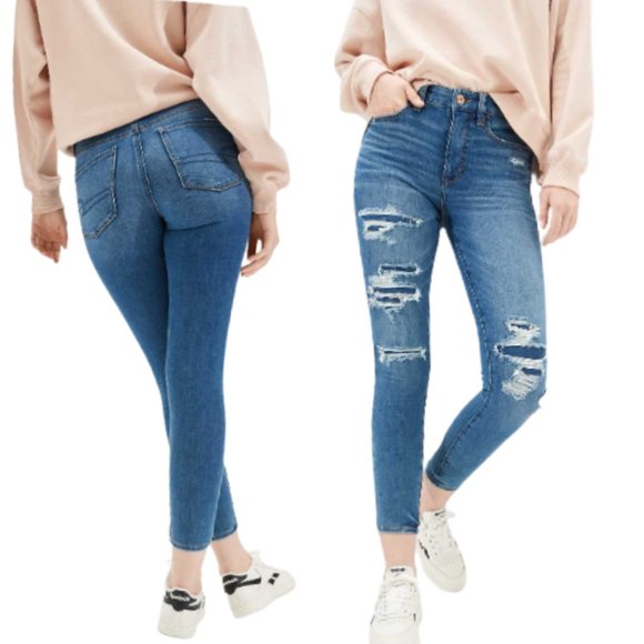 American Eagle Outfitters Denim - AMERICAN EAGLE Hi Rise Jegging Crop The Dream Jean Stretch Denim Jeans 10